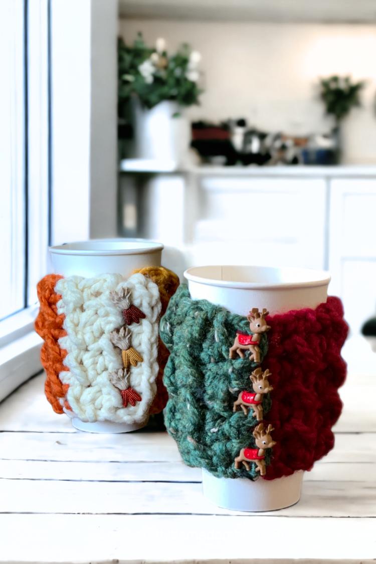 Woodland Free Crochet Cup Cozy Pattern