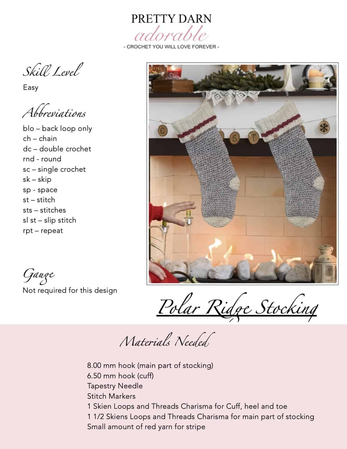 Polar Ridge Free Crochet Christmas Stocking Pattern Download Pretty ...