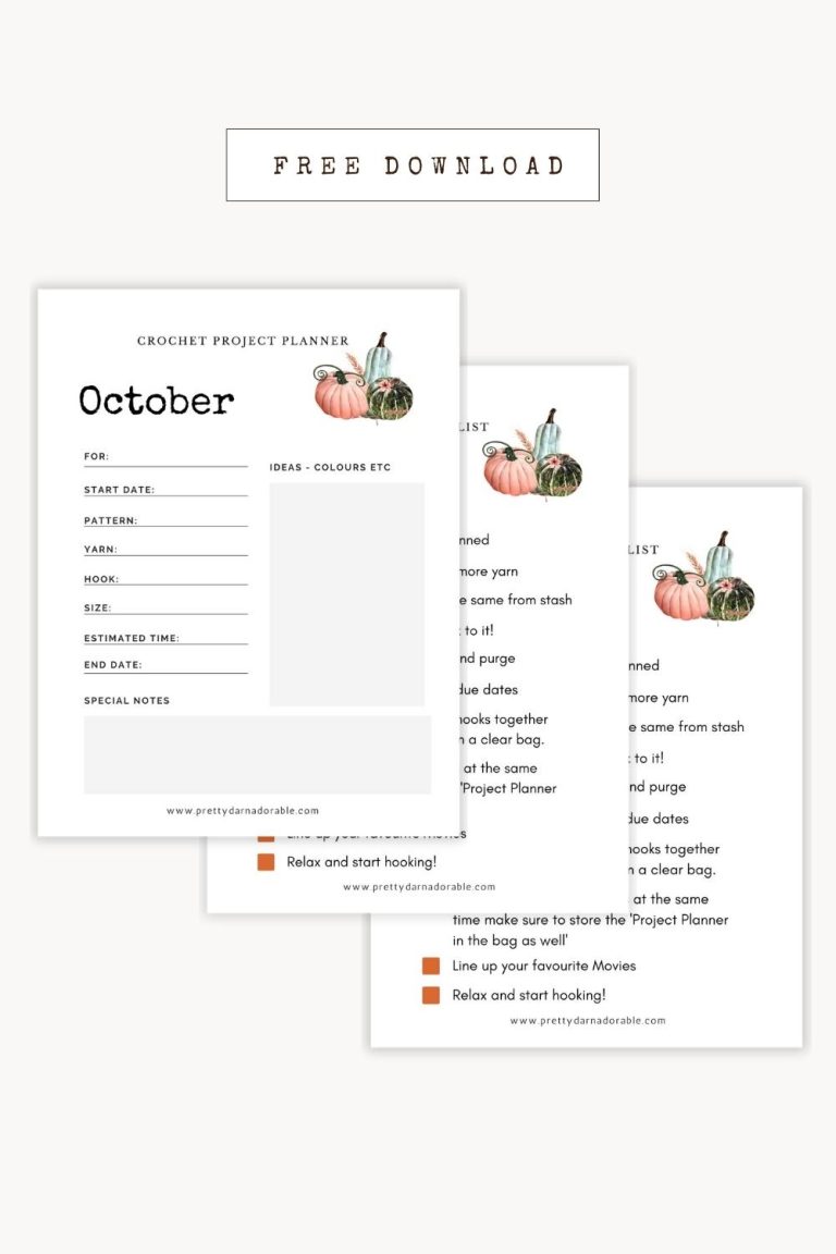 Free Printable – October Fall Crochet Planners