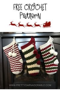 Rainer - Free Crochet Christmas Stocking Pattern - Pretty Darn Adorable