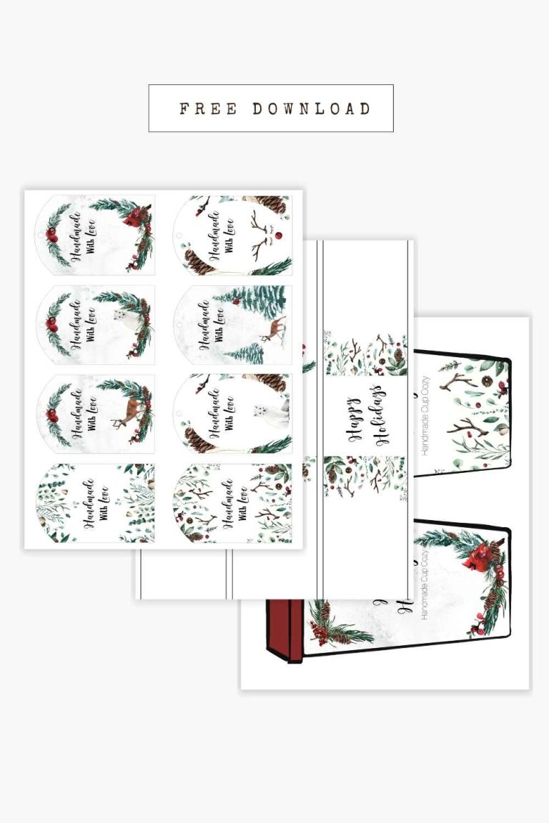 Free Printable – December Christmas Tags, Labels & Display Cards