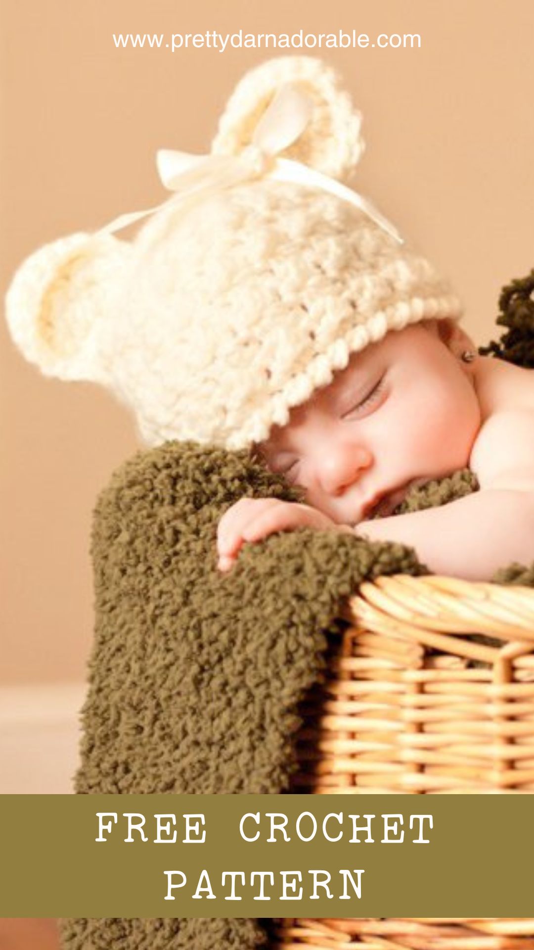 Free Crochet Baby Bear Hat Pattern & Video - 4 Sizes - Pretty Darn Adorable