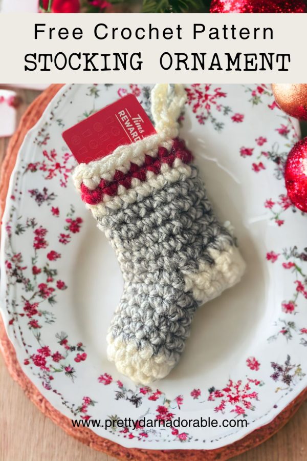 Crochet Christmas Stocking Ornament - Free Pattern! - Pretty Darn Adorable