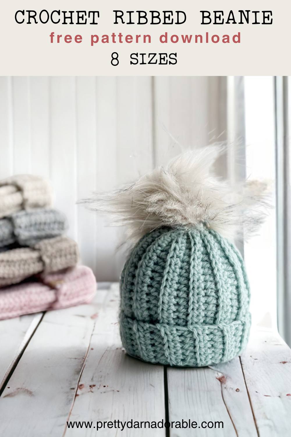 FREE DOWNLOAD Crochet Ribbed Hat Pattern The Huntsman - Pretty Darn ...