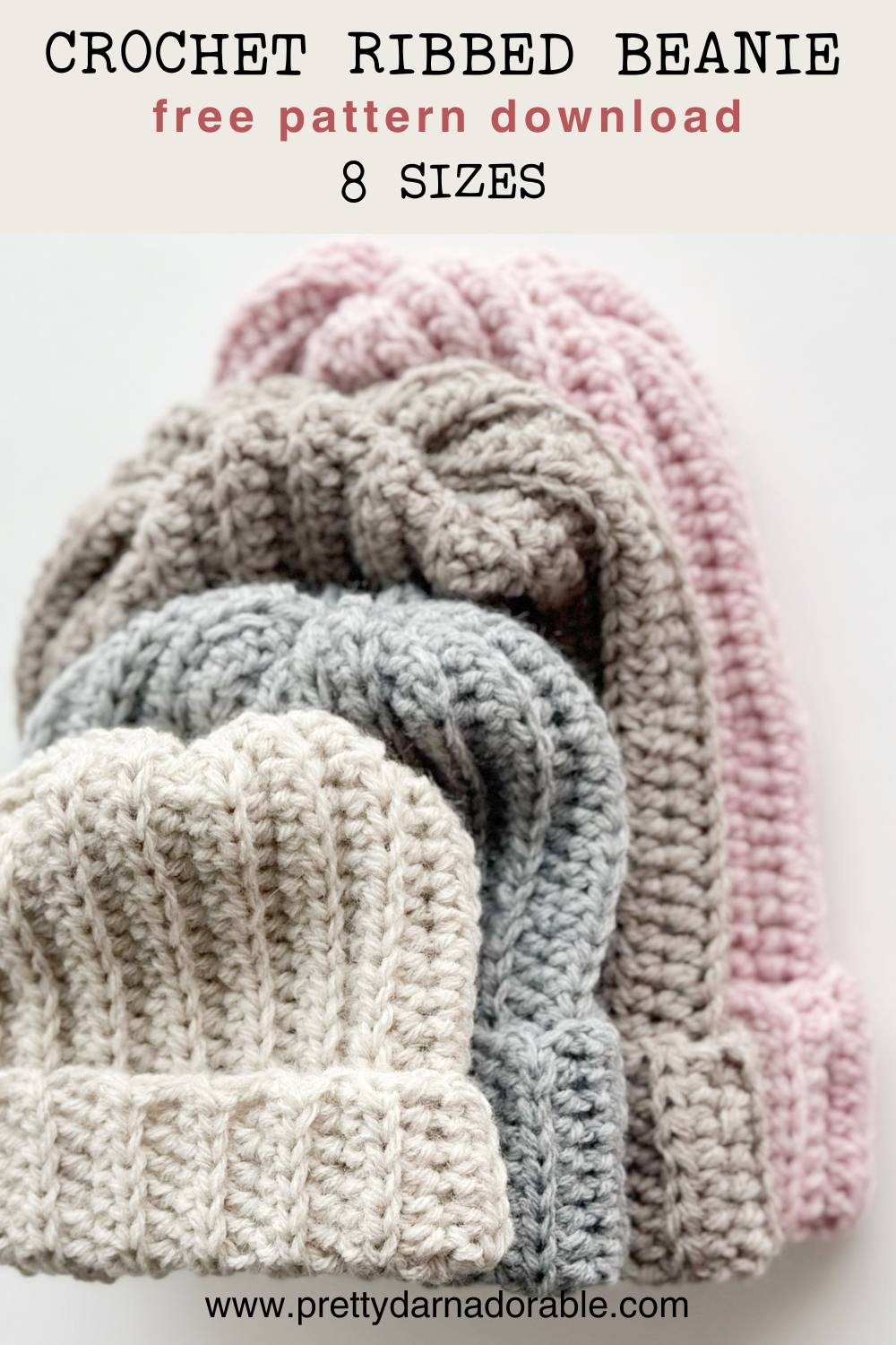FREE DOWNLOAD Crochet Ribbed Hat Pattern The Huntsman - Pretty Darn ...