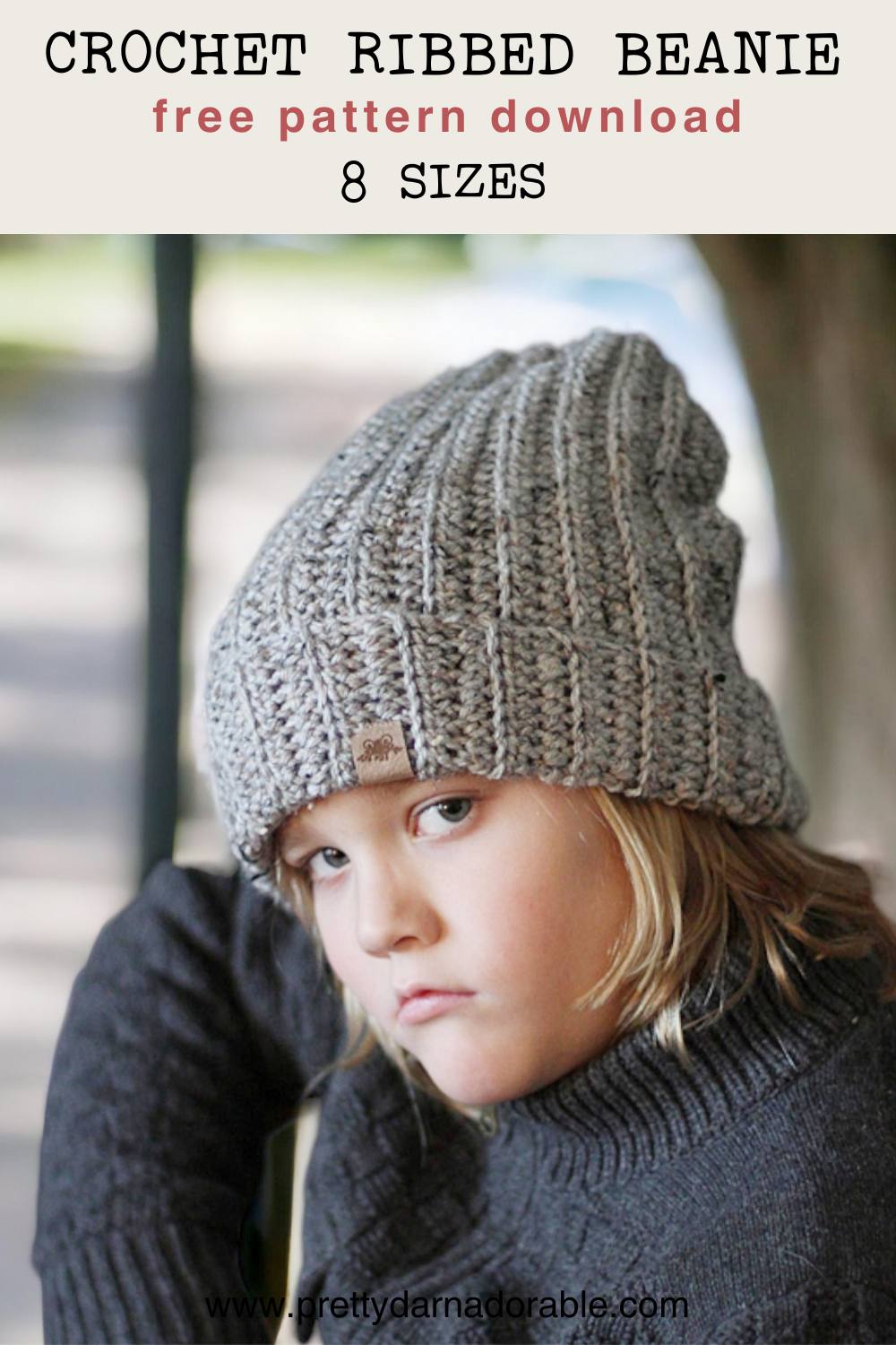 FREE DOWNLOAD Crochet Ribbed Hat Pattern The Huntsman - Pretty Darn ...