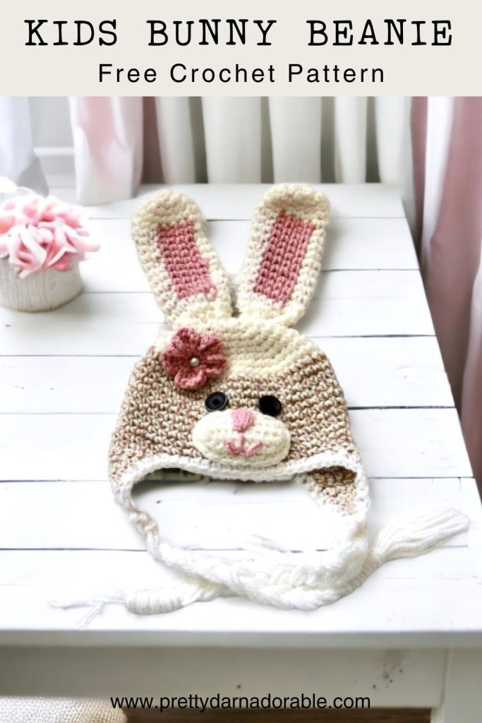 crochet bunny hat sitting on a window sill