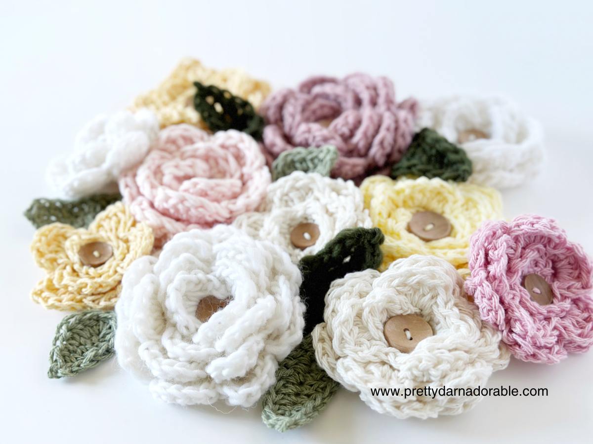 Free Crochet Rose Pattern (3 sizes) & Video Tutorial - Pretty Darn Adorable