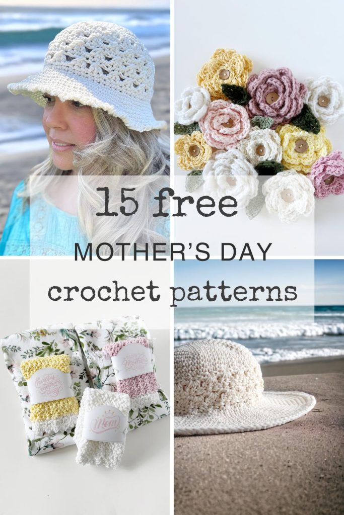 photos of various free crochet patterns for mothers day