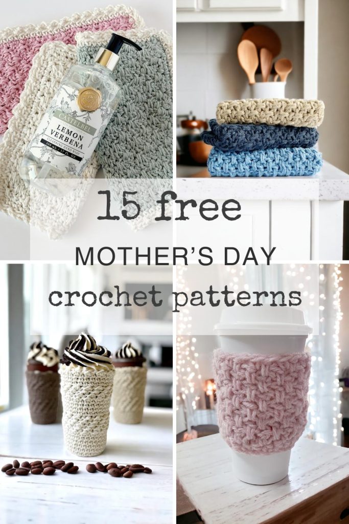 photos of various free crochet patterns for mothers day