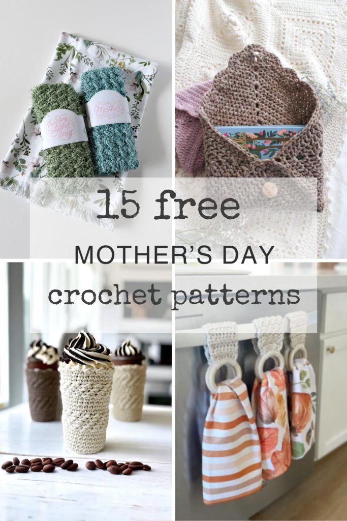 photos of various free crochet patterns for mothers day