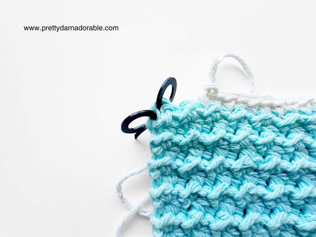 instructional photo for free crochet crunch stitch dishcloth pattern