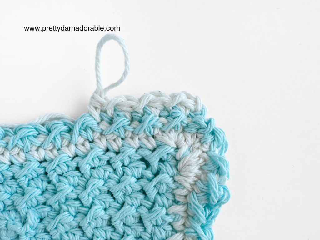 instructional photo for free crochet crunch stitch dishcloth pattern