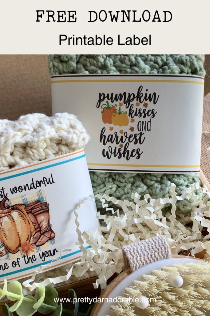 free crochet dishcloth label download for fall and thanksgiving