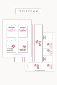 crochet gift tags for valentines with hearts