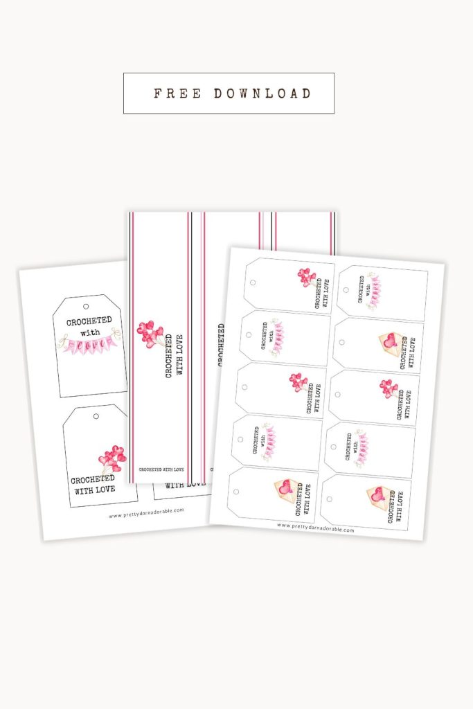 crochet gift tags for valentines with hearts