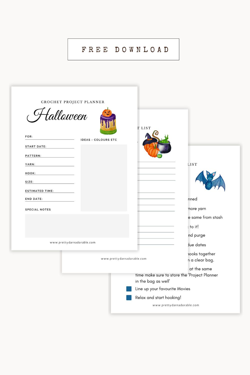 Free Printable – Halloween Crochet Planners