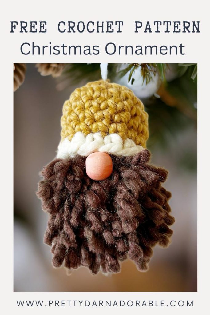crochet gnome ornament