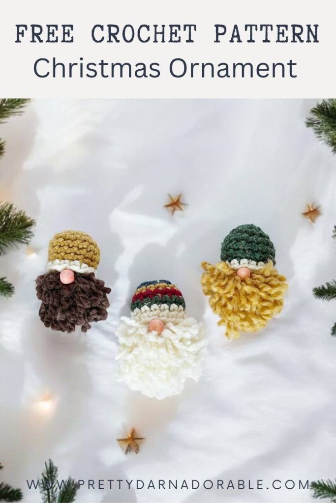 3 crochet gnome ornaments
