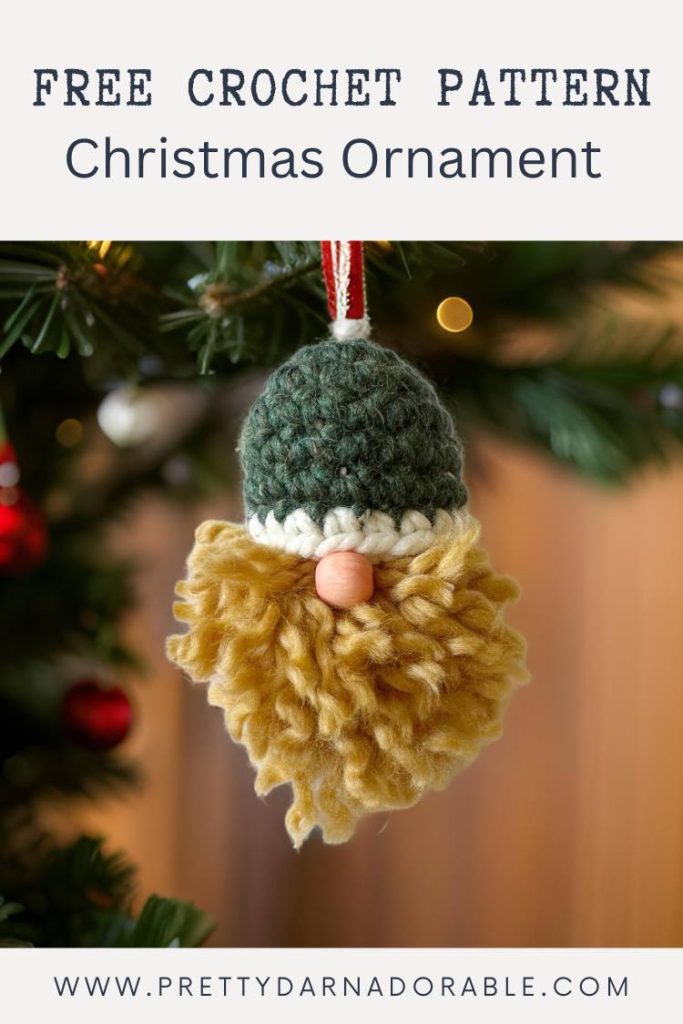 crochet gnome ornament
