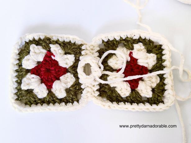 instructional photo for crochet granny square ornament