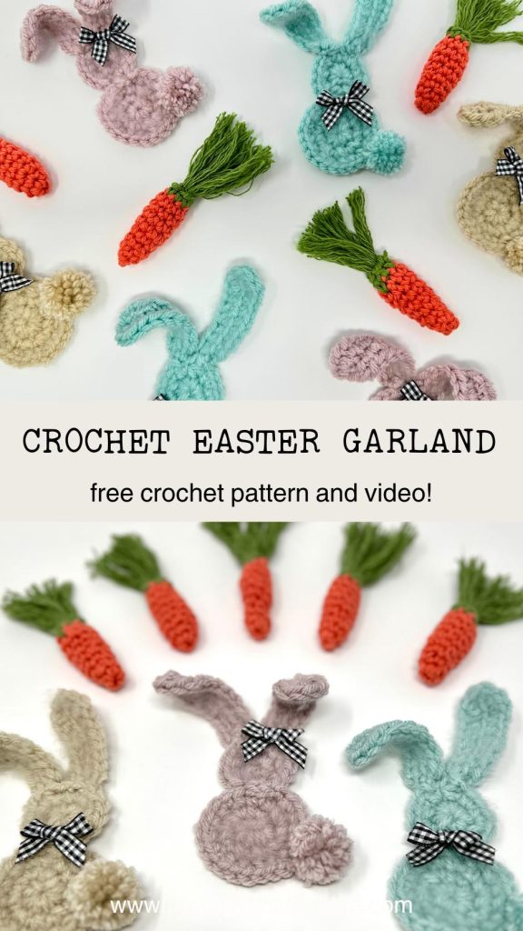 crochet bunny with mini crochet carrots