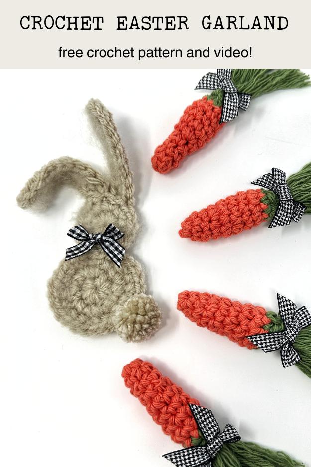 crochet bunny with mini crochet carrots