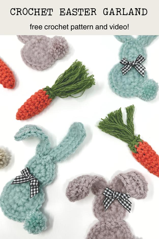 crochet bunny with mini crochet carrots