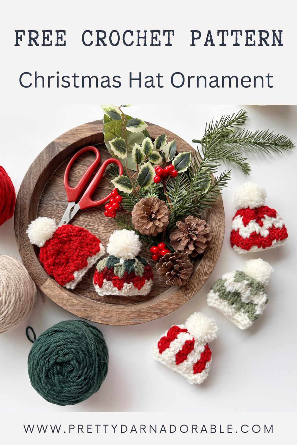 Easy Country Charm Crochet Mini Hat Ornament Pattern - Pretty Darn Adorable