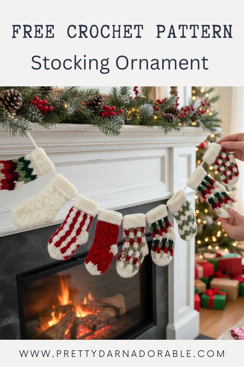 Mini Country Charm Free Crochet Stocking Ornament Pattern - Pretty Darn ...