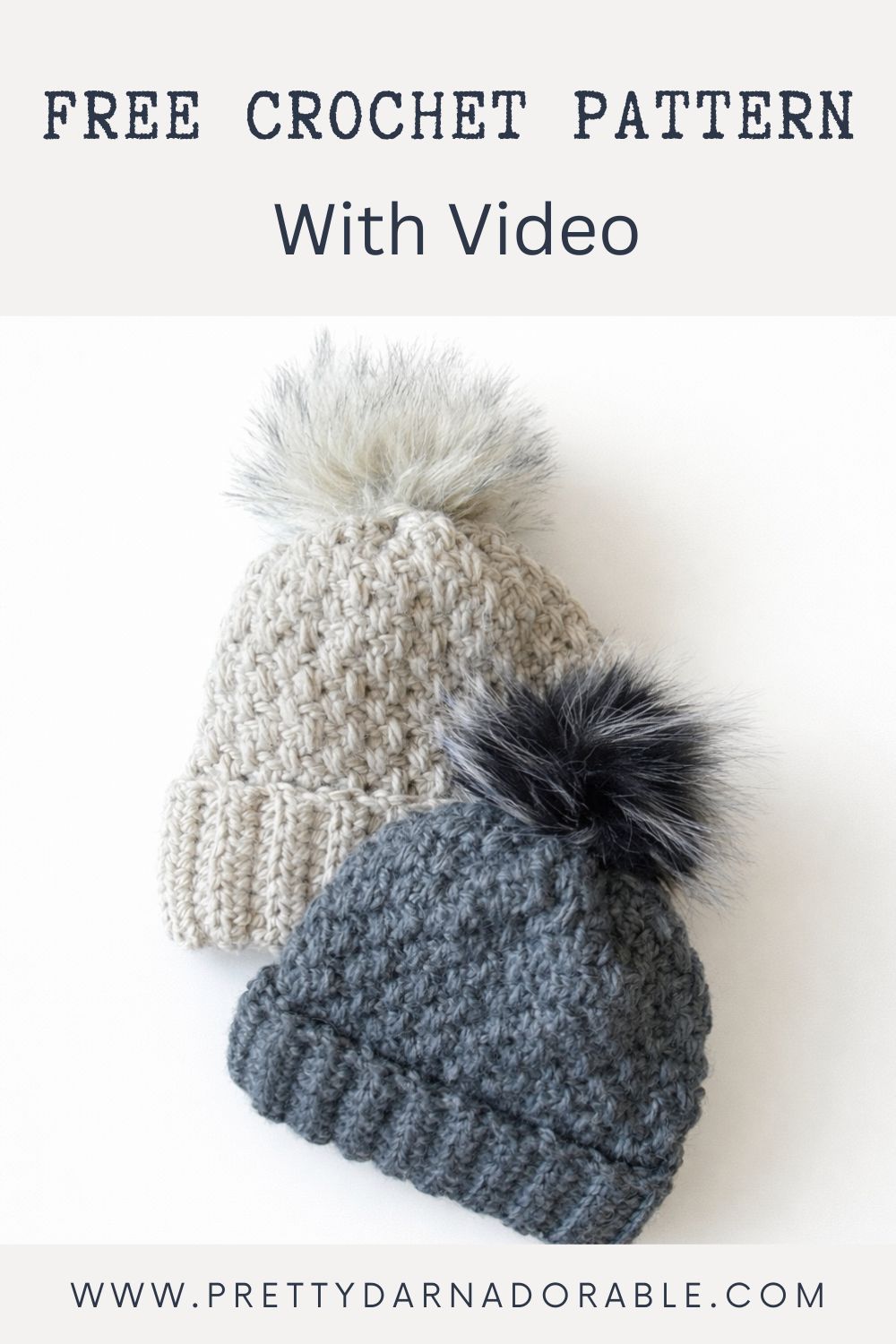 Easy Free Crochet Hat Pattern Make - Super Bulky Yarn - Pretty Darn ...